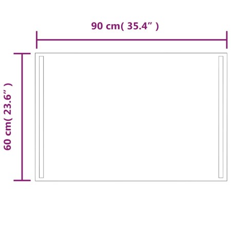 Specchio da Bagno con Luci LED 90x60 cm