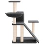 Albero per Gatti con Tiragraffi in Sisal Grigio Scuro 82 cm