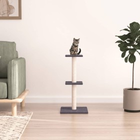 Albero per Gatti con Tiragraffi in Sisal Grigio Scuro 73 cm