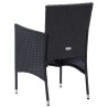 Set da Pranzo per Giardino 3 pz con Cuscini Polyrattan Nero