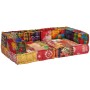 Pouf Modulare a 2 Posti in Tessuto Patchwork