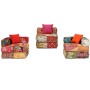 Pouf Modulare a 3 Posti in Tessuto Patchwork