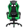 Sedia da Gaming con Poggiapiedi Verde e Nera in Similpelle