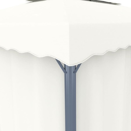 Gazebo con Tende 4x3 cm Bianco Crema Alluminio