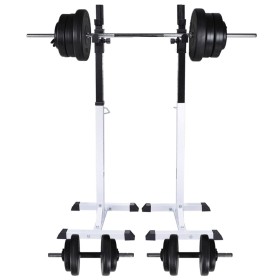 Stazione per Squat con Bilanciere e Set di Manubri da 60,5 kg