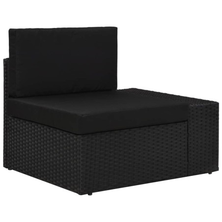 Set Divani da Giardino 8 pz in Polyrattan Nero