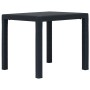 Set Pranzo da Giardino 5 pz in Plastica Antracite Stile Rattan