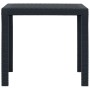 Set Pranzo da Giardino 5 pz in Plastica Antracite Stile Rattan