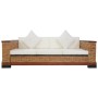 Set di Divani 3 pz con Cuscini in Rattan Naturale Marrone