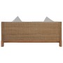 Set di Divani 2 pz con Cuscini in Rattan Naturale