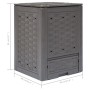 Compostiere 3 pz Marrone 60x60x83 cm 900 L Rattan di Plastica
