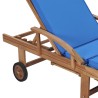 Lettini Prendisole con Cuscini 2 pz in Legno di Teak Blu