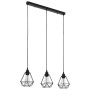 Lampadario con Design Diamante Nero 3 Lampadine E27