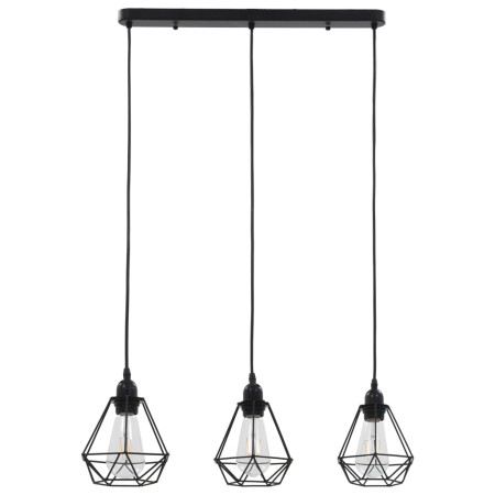 Lampadario con Design Diamante Nero 3 Lampadine E27