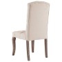 Sedie da Pranzo 2 pz Beige Effetto Lino in Tessuto
