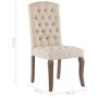 Sedie da Pranzo 2 pz Beige Effetto Lino in Tessuto