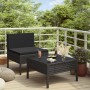 Set Divani da Giardino 2 pz con Cuscini in Polyrattan Nero