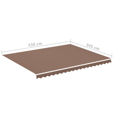 Tessuto di Ricambio per Tenda da Sole Marrone 4,5x3,5 m