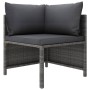 Set Divani da Giardino 3 pz con Cuscini in Polyrattan Grigio