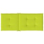 Cuscini per Sedie 4 pz Verde Brillante 120x50x3 cm in Tessuto