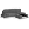 Set Divani da Giardino 4 pz in Polyrattan Grigio