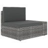 Set Divani da Giardino 4 pz in Polyrattan Grigio