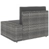 Set Divani da Giardino 4 pz in Polyrattan Grigio