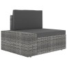 Set Divani da Giardino 4 pz in Polyrattan Grigio