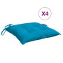Cuscini per Sedia 4pz Azzurro 40x40x7 cm in Tessuto Oxford