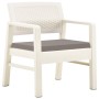Set Divani da Giardino con Cuscini 3 pz in Plastica Bianco