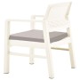 Set Divani da Giardino con Cuscini 3 pz in Plastica Bianco