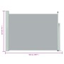 Tenda Laterale Retrattile per Patio 117x500 cm Grigia