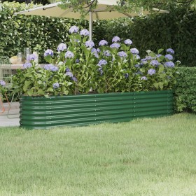 Letto Giardino Acciaio Verniciato a Polvere 224x40x36 cm Verde