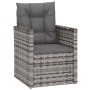 Set Divani da Esterno 3 pz con Cuscini in Polyrattan Grigio