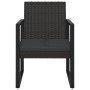 Set Divani da Giardino 3 pz con Cuscini Nero in Polyrattan