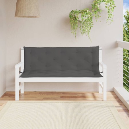 Cuscini Panca Giardino 2pz Antracite 150x50x7cm Tessuto Oxford