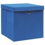 Contenitori con Coperchi 10 pz 28x28x28 cm Blu