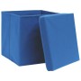 Contenitori con Coperchi 10 pz 28x28x28 cm Blu