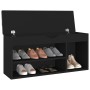 Panca Porta Scarpe con Cuscino Nera 104x30x49cm Multistrato