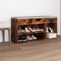 Panca Porta Scarpe Cuscino Rovere Fumo 104x30x49cm Multistrato