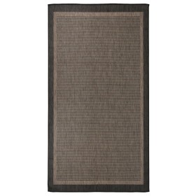 Tappeto da Esterni a Tessitura Piatta 80x150 cm Marrone Scuro