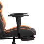 Sedia Gaming Massaggio Poggiapiedi Nero e Arancione Similpelle