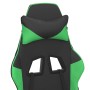 Sedia da Gaming Massaggio Poggiapiedi Nero e Verde Similpelle