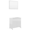 Set Mobili da Bagno 3 pz Bianco Lucido in Truciolato