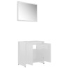 Set Mobili da Bagno 3 pz Bianco Lucido in Truciolato