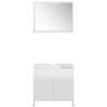 Set Mobili da Bagno 3 pz Bianco Lucido in Truciolato