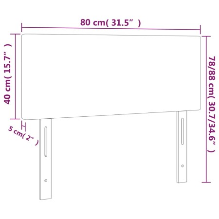 Testiera Bianca 80x5x78/88 cm in Similpelle