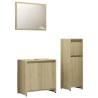 Set Mobili da Bagno 3 pz Rovere Sonoma in Truciolato