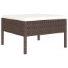 Set Divani da Giardino 6 pz con Cuscini in Polyrattan Marrone