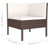 Set Divani da Giardino 6 pz con Cuscini in Polyrattan Marrone